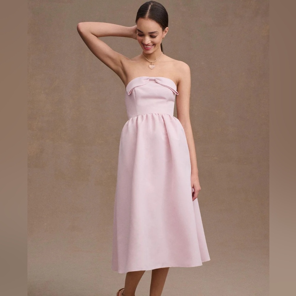 NWT Sachin & Babi Blaine Strapless Bow Taffeta Midi Dress